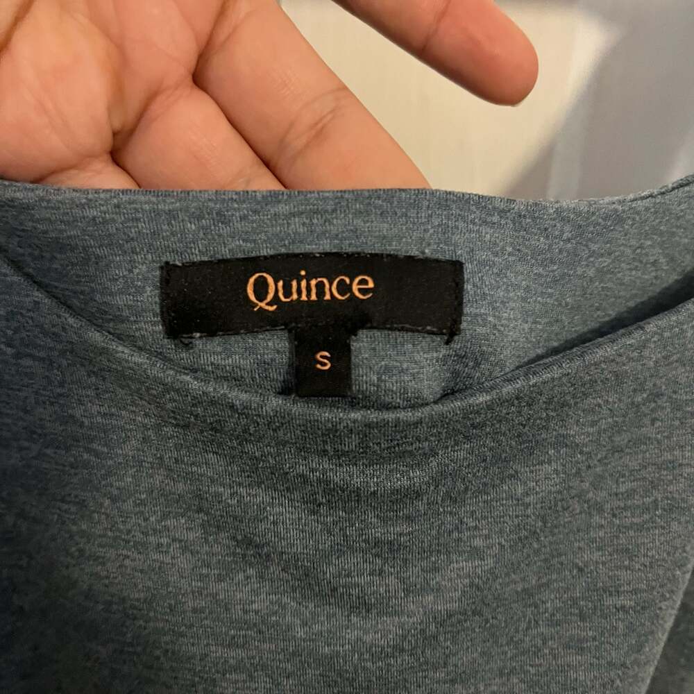 Quince Flowknit Breeze Fit & Flare Dress Heather Sky Blue Midi Casual Small - Picture 3 of 12